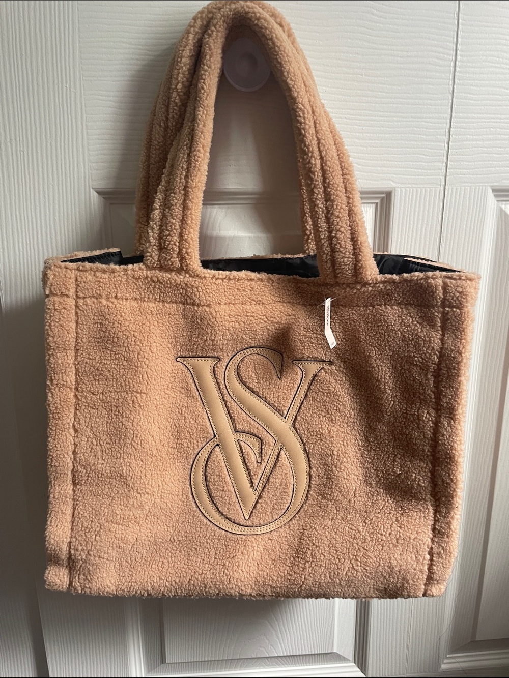Victoria's Secret Plush Teddy Tote in Camel Tan